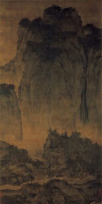  Treasures of Buddhism: A Journey into the Gilded Splendor of Fan Kuan's 'Travelers Amidst Mountains and Streams'